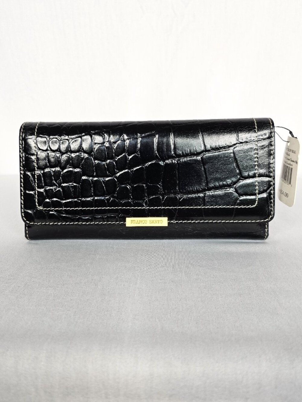 Franco Sarto | Black Croc Embossed Leather Wallet | NWT | MSRP $54